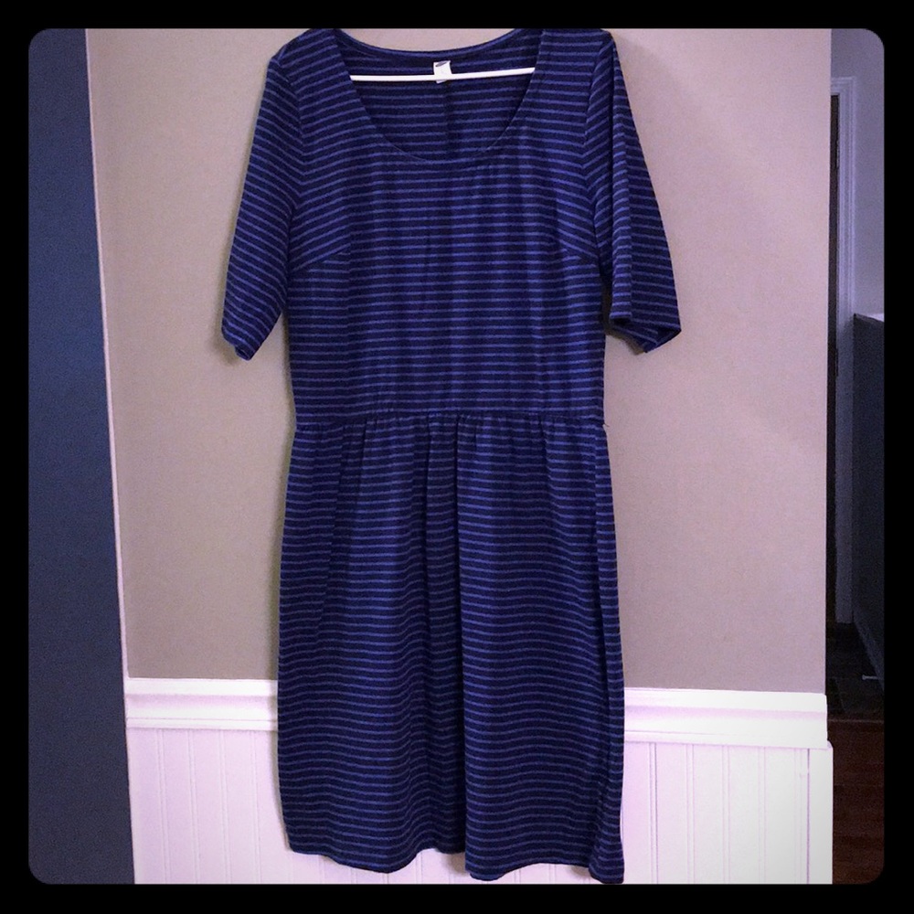 Black & Blue Striped Dress